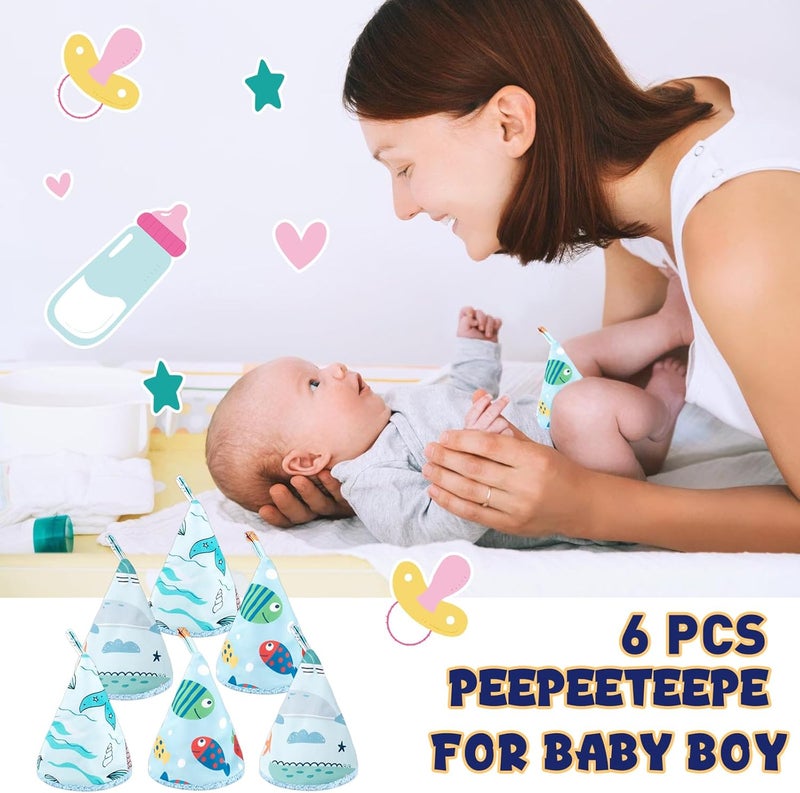 YSSPPOY 6 Pcs Coral Velvet Peepeeteepe Baby Boy, Strong Water Absorption Pee Peep Teepee for Baby Boy, Reusable Pee Covers for New Parents Gift - Image 3